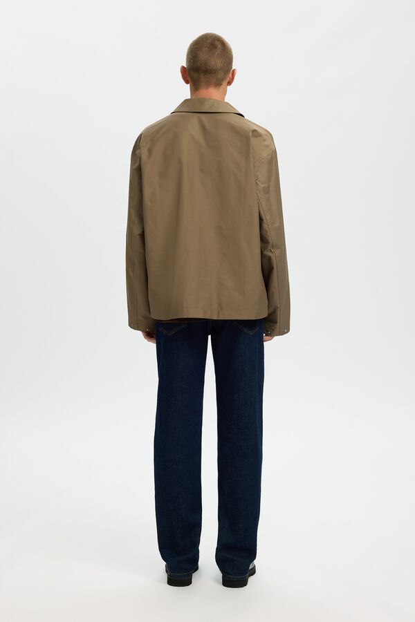 Selected Casaco leve com fecho-&eacute;clair Castanho