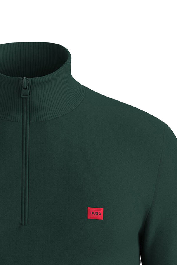 HUGO Camisola com fecho-éclair Verde