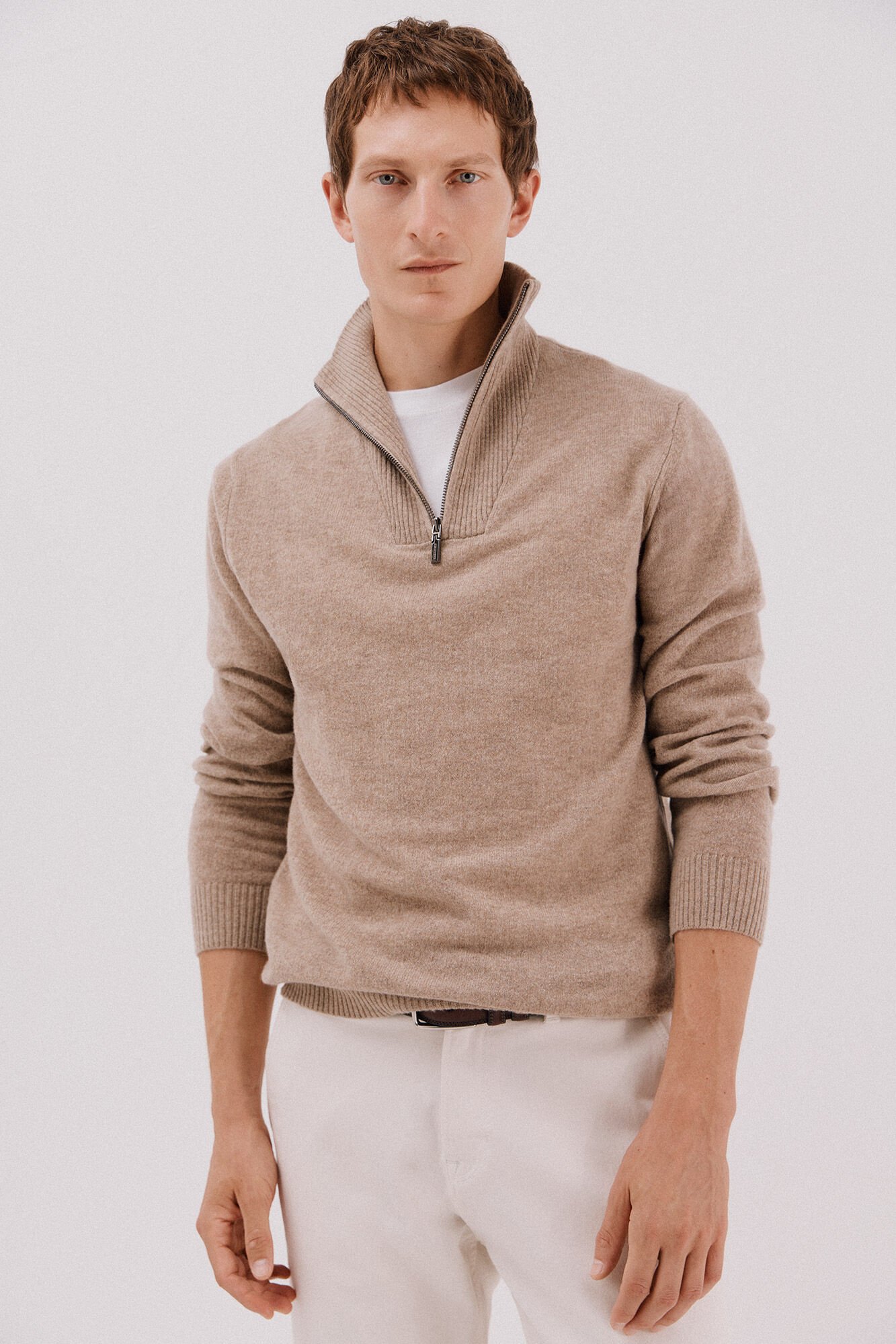 Cortefiel L&atilde; de cordeiro com gola aberta