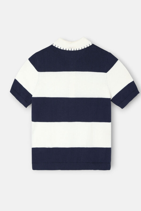 Silbon Polo manga curta em malha Azul