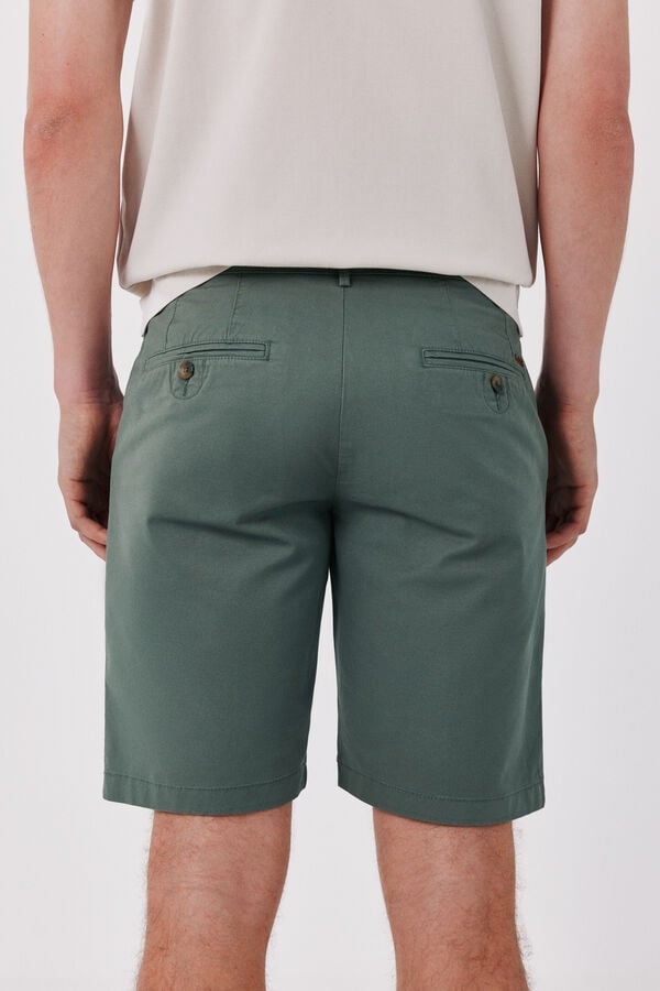 Cortefiel Basic regular Bermuda shorts Kaki