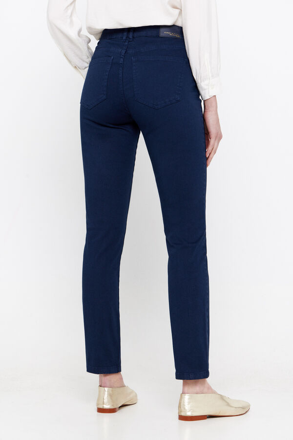 Cortefiel Coloured cropped-fit skinny trousers Navy