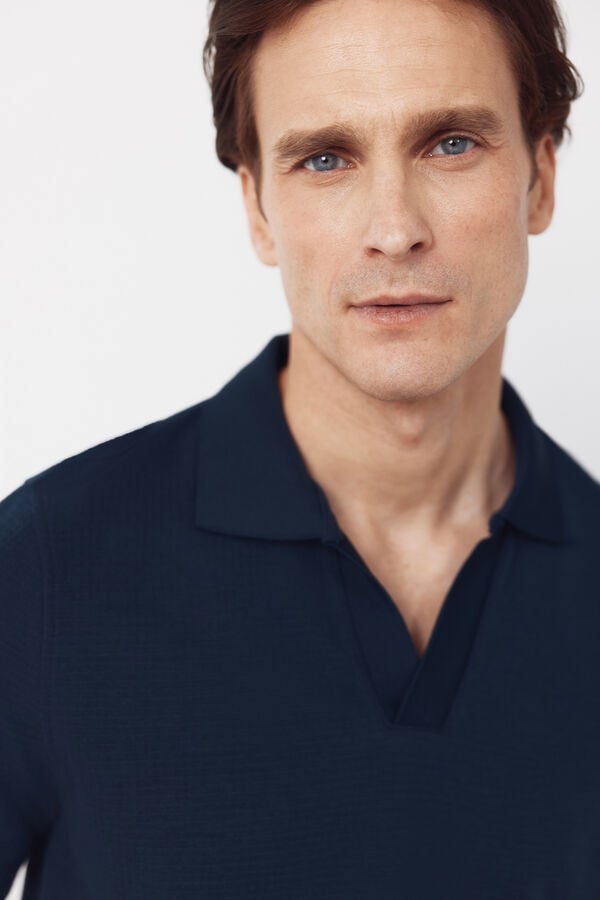 Cortefiel Polo shirt link structure Navy