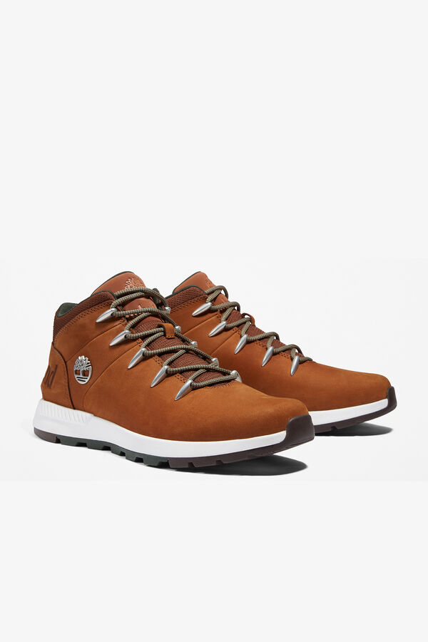 Cortefiel Men's Sprint Trekker mountain boots in light brown and white Camel