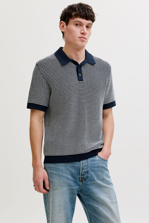 Jack & Jones Two-tone jersey polo shirt Navy