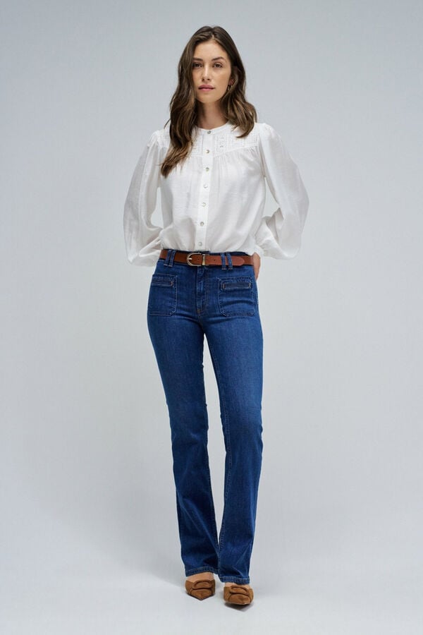 Salsa Jeans Calça jeans bootcut push up Destiny Azul