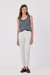 Cortefiel Coloured cropped skinny jeans White