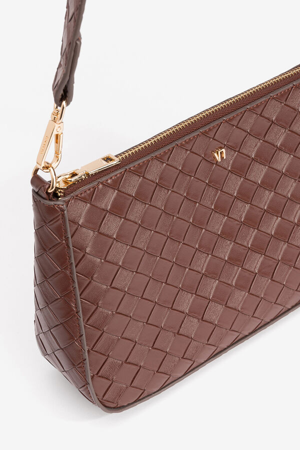 Vilanova Mala a tiracolo com textura gravada Castanho