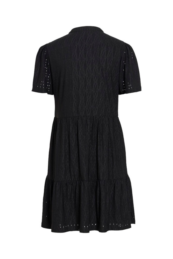 Vila Short dress with openwork details Black