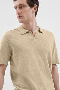 Cortefiel Short sleeve polo shirt made with linen and cotton.  Grey