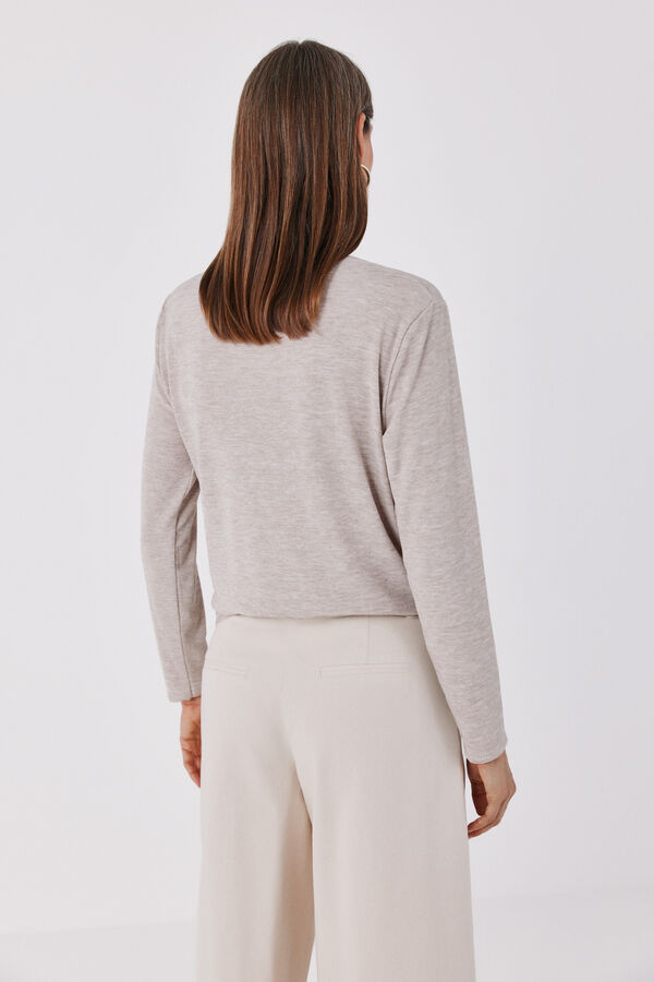 Cortefiel Piping tulle cardigan Nude