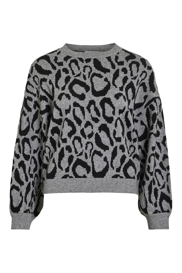 Vila Camisola de malha de viscose estampado Cinzento