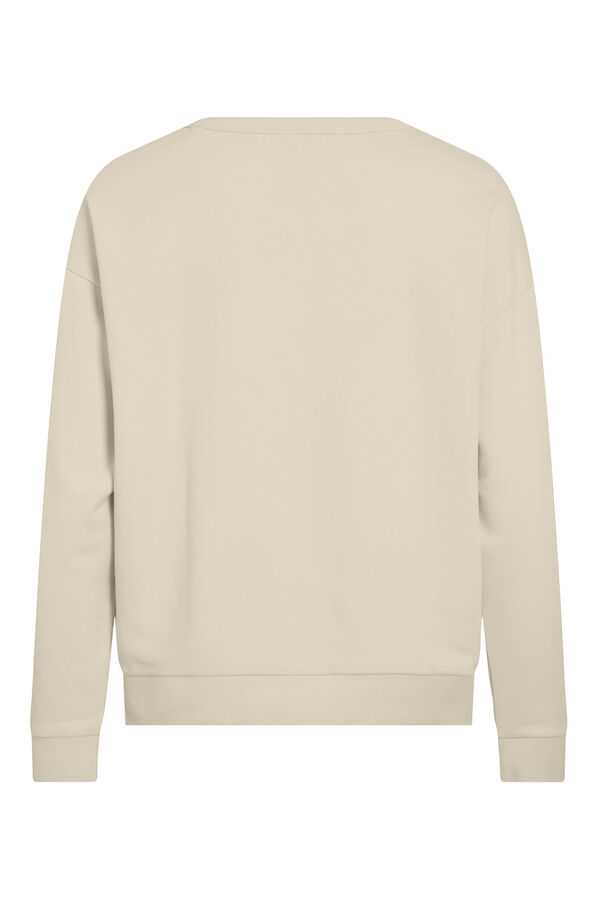 Vila Sweatshirt de algodão orgânico com bordado Cinzento
