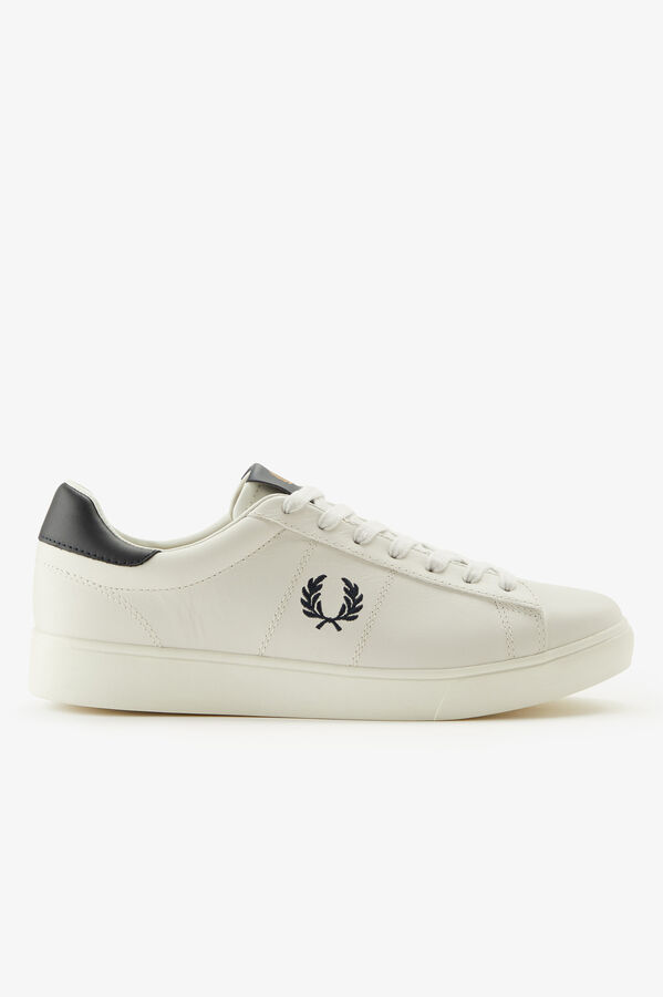 Fred Perry Chinelos de quarto Spencer em couro Branco