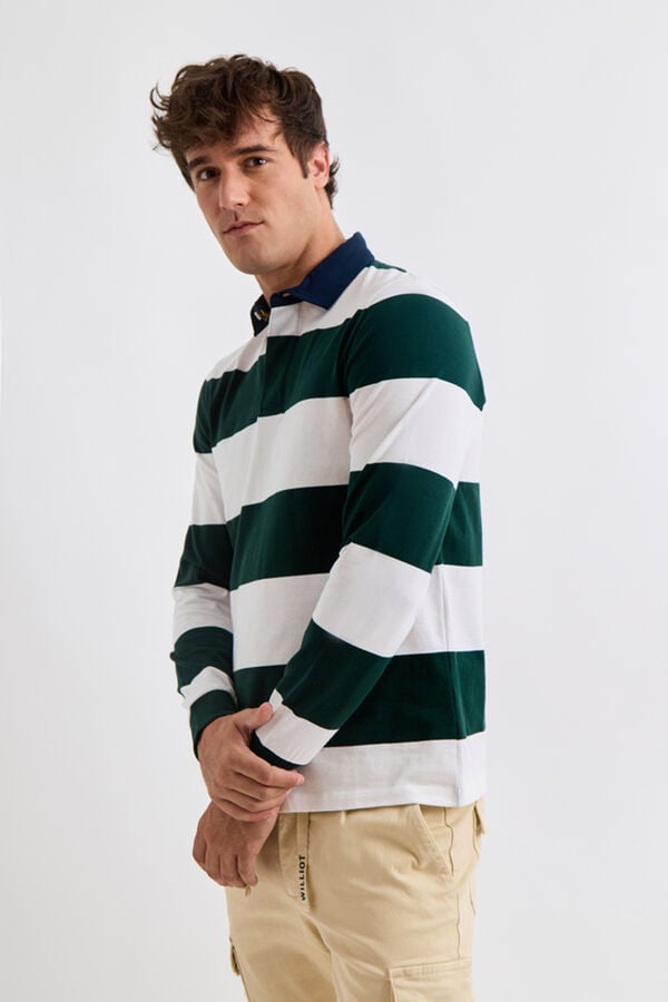Williot Polo de Rugby Riscas Verde