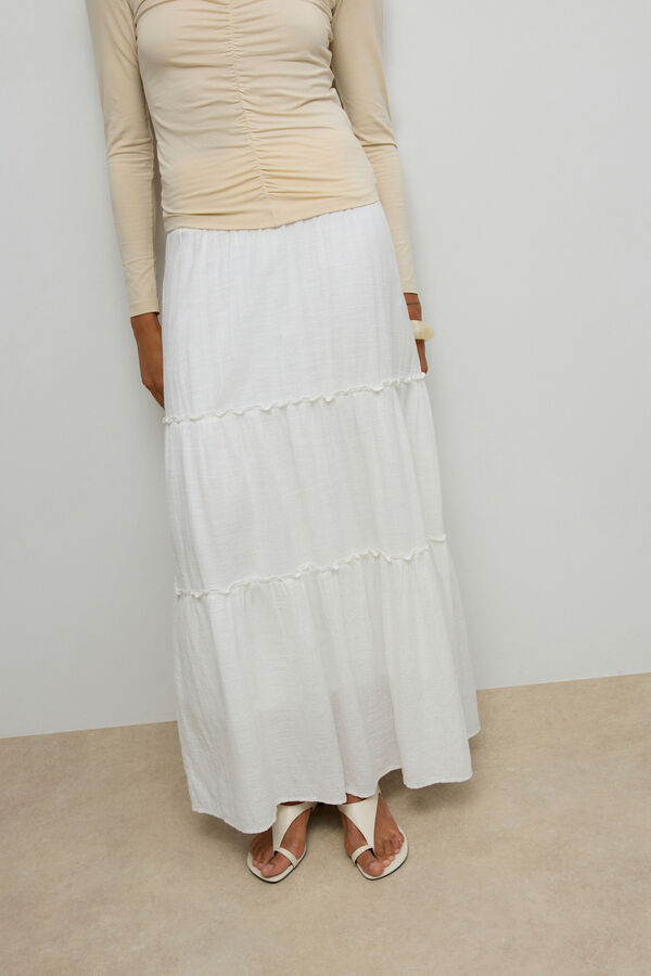 Vero Moda Saia comprida com folhos Branco