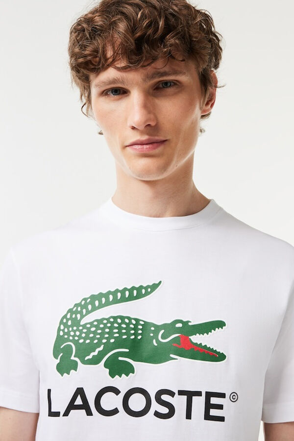 Cortefiel Camiseta de punto de algodón con estampado distintivo para hombre Blanco