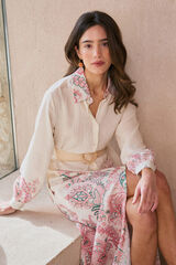 Polín Et Moi Vestido camisero Basilia Beige