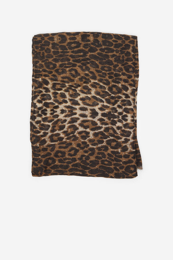 Cortefiel Fular leopardo Estampado marr&oacute;n