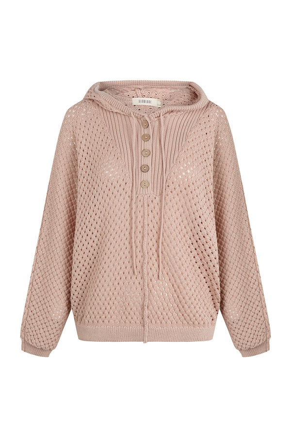 Slowlove Camisola de malha rendada com capuz Castanho