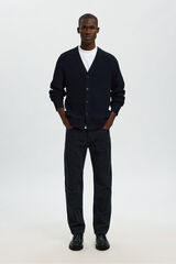 Selected Casaco de malha 100% algodão orgânico com gola em bico  Azul