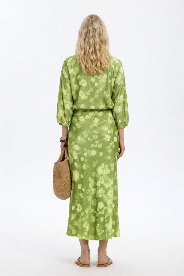 Selected Saia comprida estampada Verde