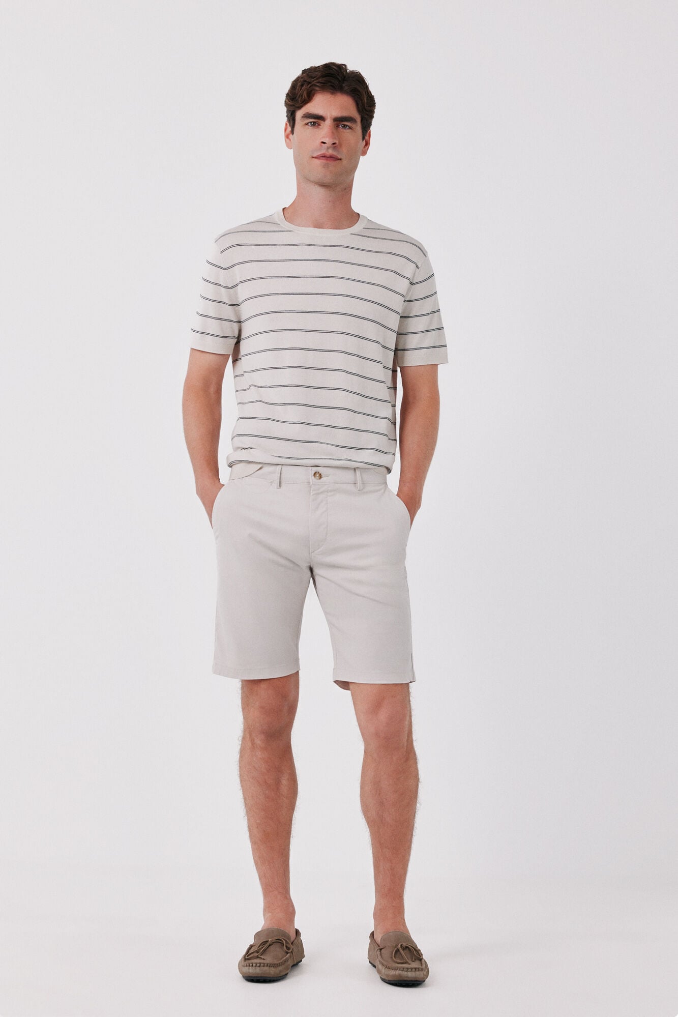 Cortefiel Striped cotton short sleeve jersey-knit T-shirt