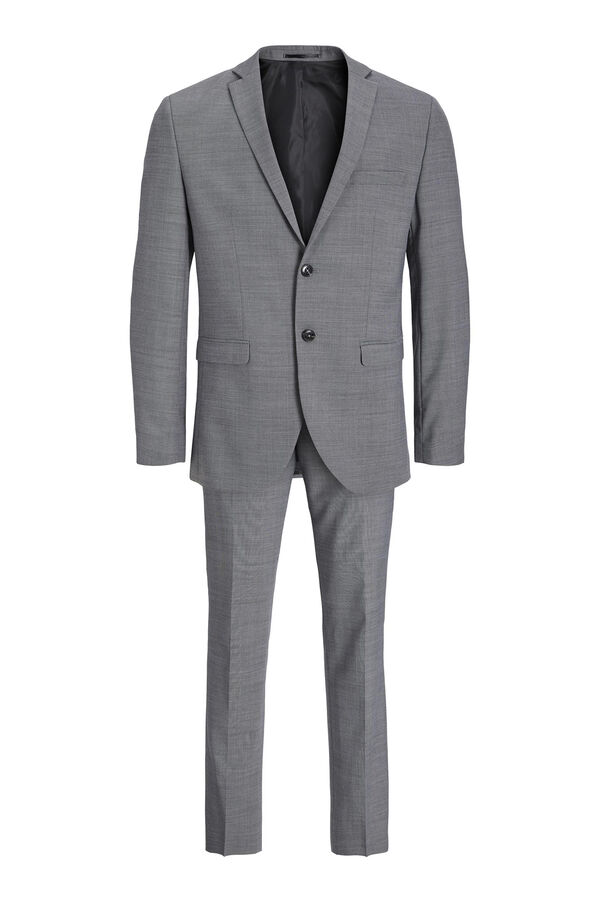 Cortefiel Plain slim fit suit Grey