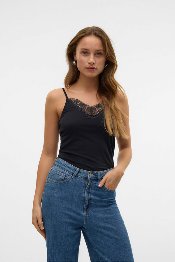 Vero Moda Lace strappy top Black