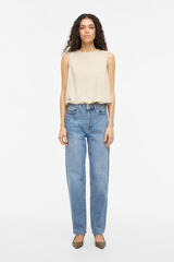 Vila Top de linho efeito bal&atilde;o Tostado