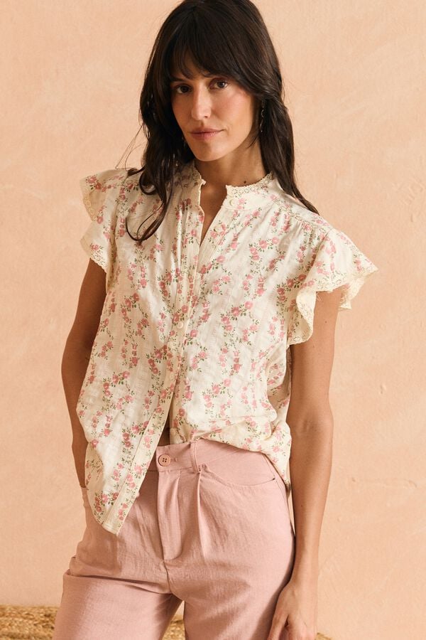 Pol&iacute;n Et Moi Camisa de flores Anais Tostado