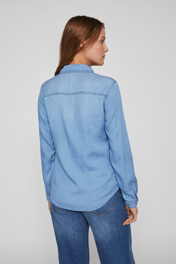 Vila Camisa jeans de manga comprida Azul