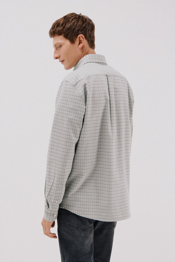 Cortefiel Checked oxford shirt Dark green