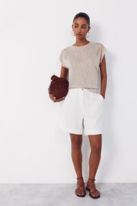 Cortefiel Plain linen bermuda shorts