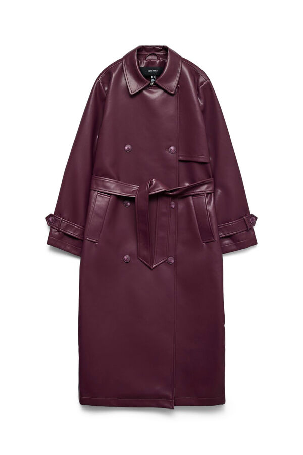 Vero Moda Sobretudo longo de trench sintético Roxo
