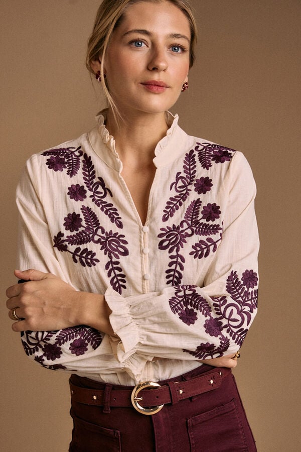 Polín Et Moi Blusa bordada Teresa Impressão