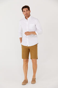 Cortefiel Micro-print Bermuda shorts Brown
