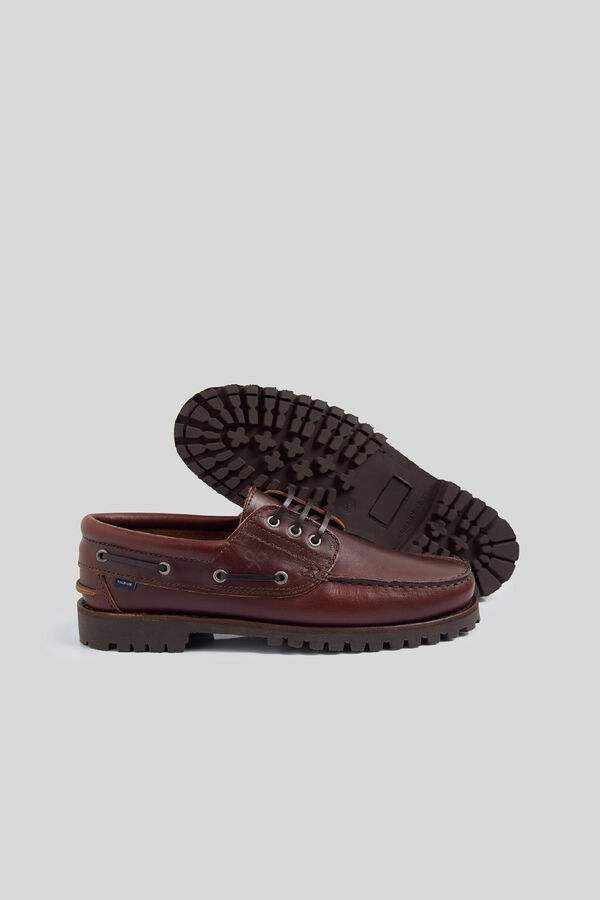Cortefiel Zapato nautico clásico piel marrón oscuro Marrón oscuro