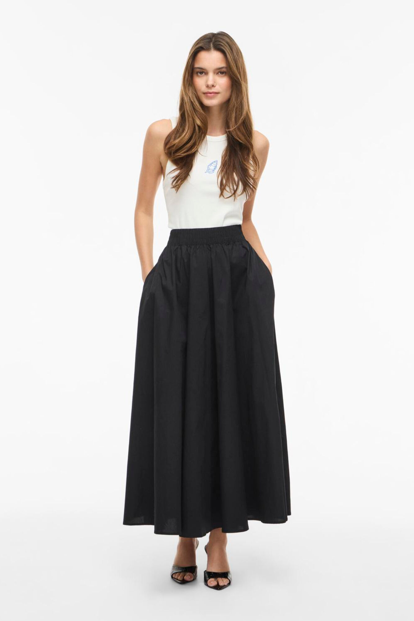 Vila Saia comprida rodada em algod&atilde;o org&acirc;nico