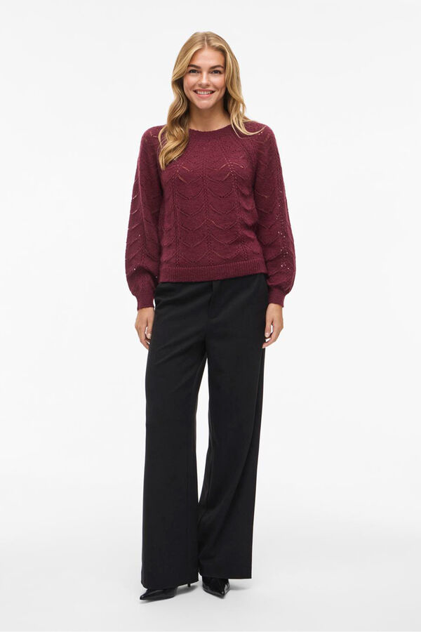 Vila Camisola de malha vazada Roxo