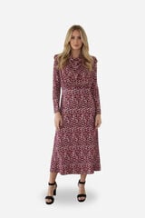 Cuplé Vestido midi punto estampado geometrico Multicolor