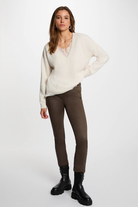 Pantalón slim efecto mojado
