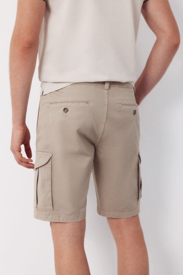 Cortefiel Cargo Bermuda shorts Beige