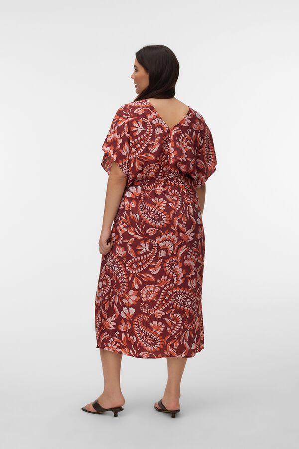 Vero Moda Curve Vestido curto decote em bico tamanho grande Castanho