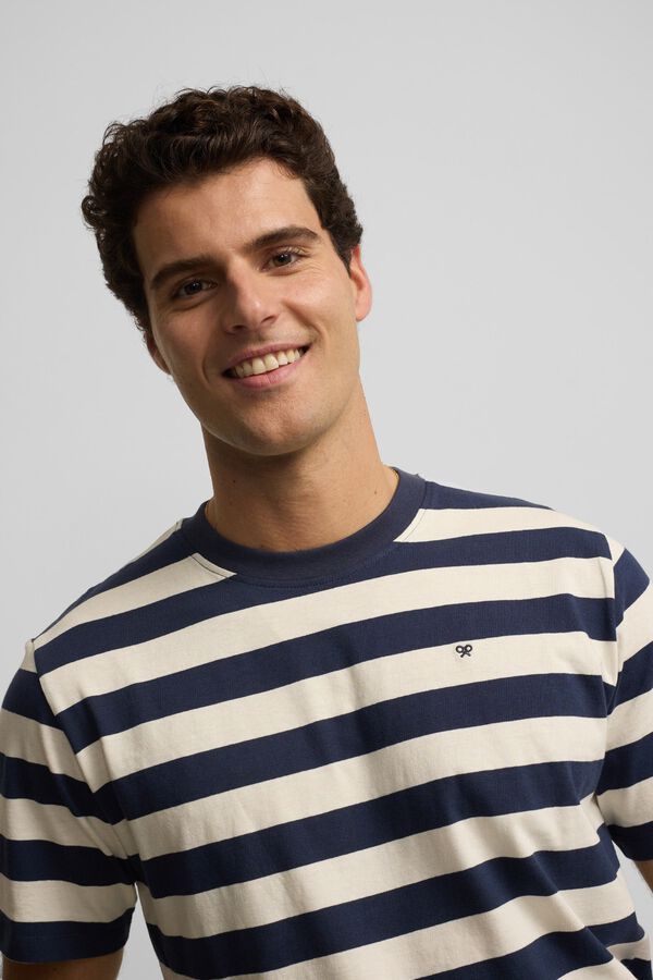 Silbon T-shirt minilogo &agrave;s riscas Azul