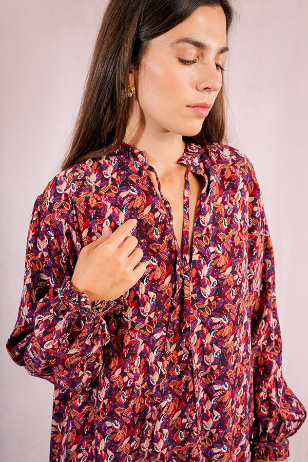 Molly Bracken Camisa bufante de manga Multicolorido