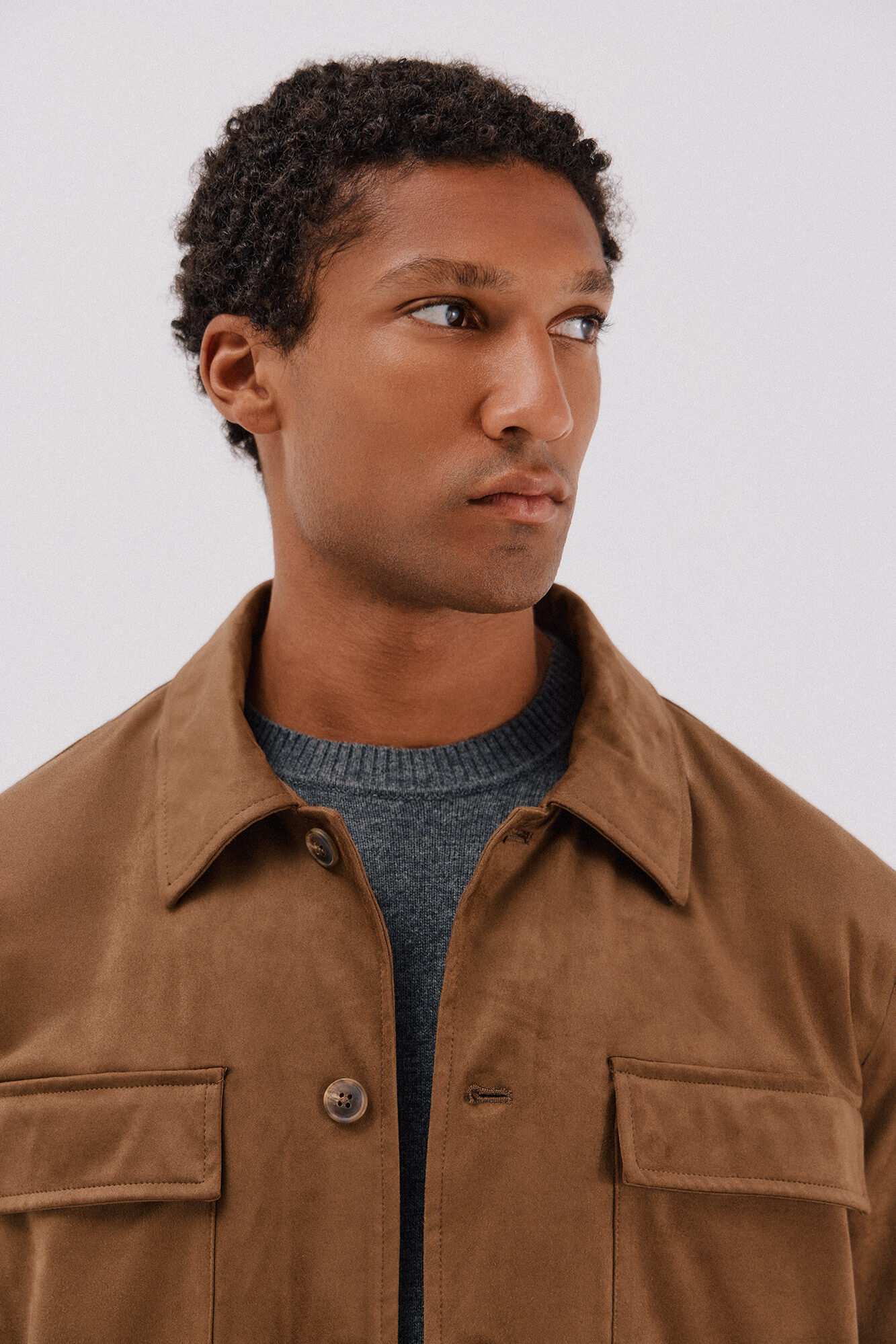 Cortefiel Faux leather overshirt