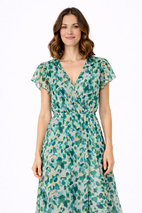 Vila Printed midi dress Printed green