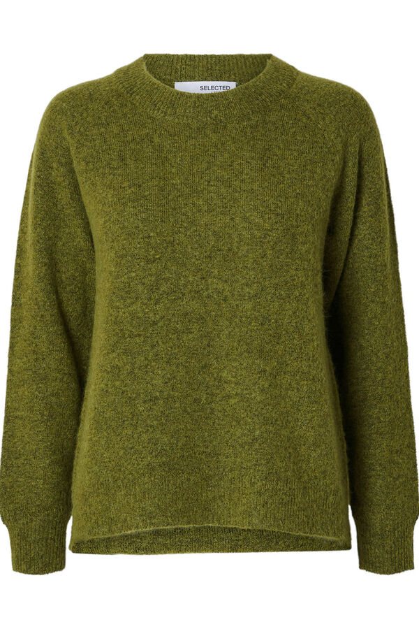 Selected Femme Camisola de lã e alpaca Verde