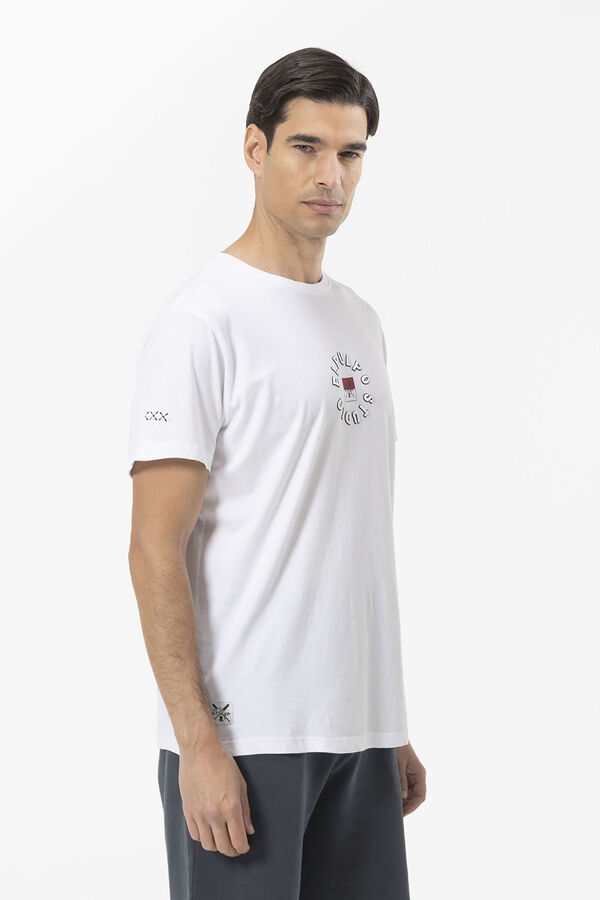Cortefiel Studio elPulpo print T-shirt White